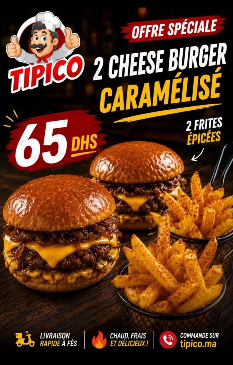 Deux cheese burger caraméliser
